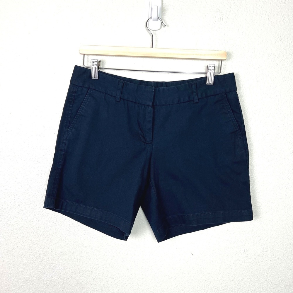Land'N Sea Womens Navy Blue Chino Shorts Size 6 Stretch Cotton Twill Nautical